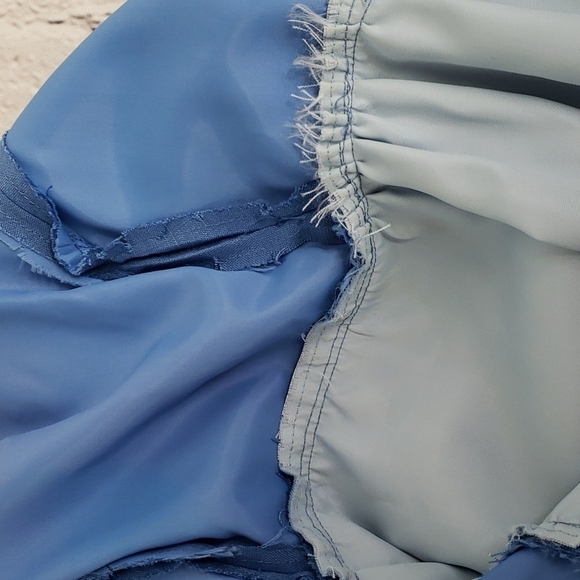 Vintage 60s-70s Maxi Dress Formal Bridesmaid Cotton S Short Sleeve Blue … - Picture 9 of 16